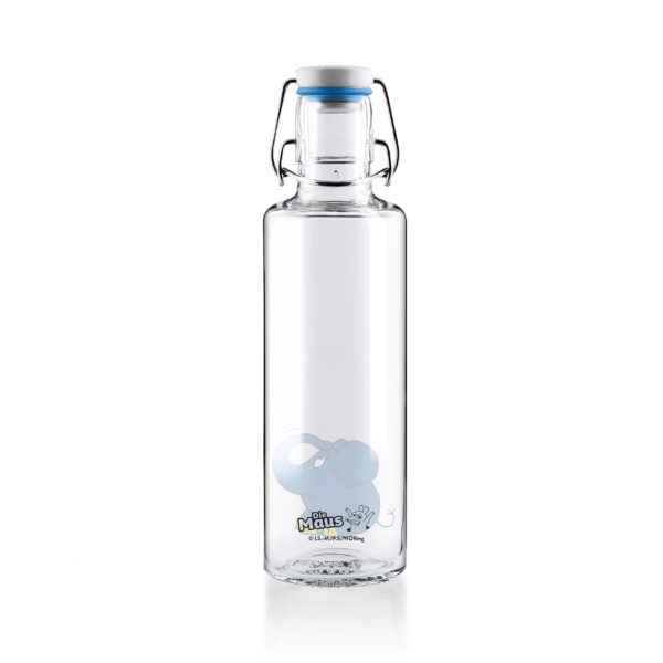 Soulbottle Der Elefant (0,6 Liter) Glasflasche mit Bügelverschluss Rückansicht