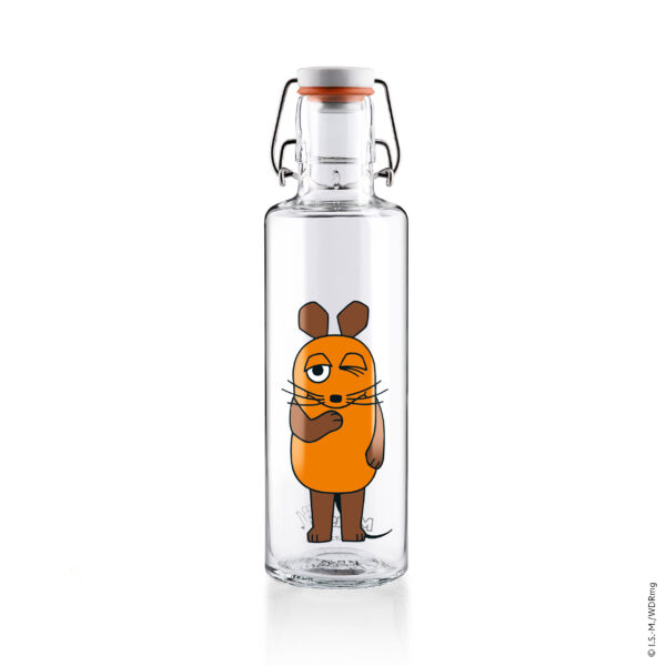 Soulbottle Die Maus (0,6 Liter) Glasflasche mit Bügelverschluss Frontansicht