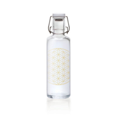 Soulbottle Flower of Life (0,6 Liter) Glasflasche mit Bügelverschluss