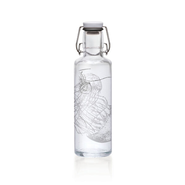 Soulbottle Jellyfish in the bottle (0,6 Liter) Glasflasche mit Bügelverschluss Rückansicht