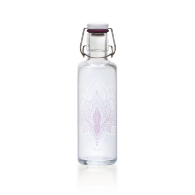 Soulbottle Just breathe (0,6 Liter) Glasflasche mit Bügelverschluss Frontansicht