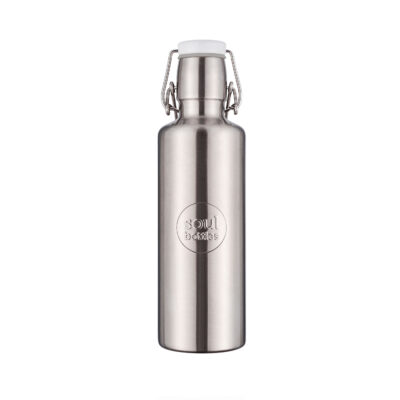 Soulbottle Steel Insulated Grey (0,6 l) Edelstahl Thermosflasche Frontansicht